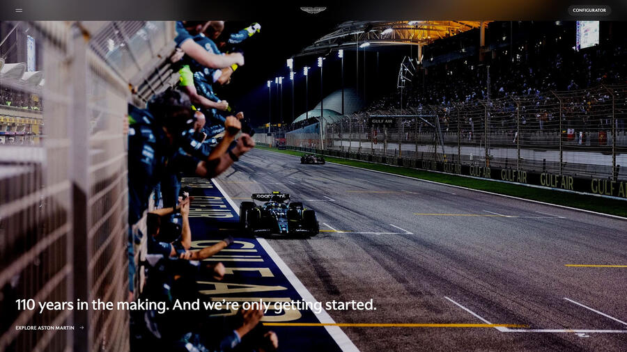 Aston martin uk website homepage