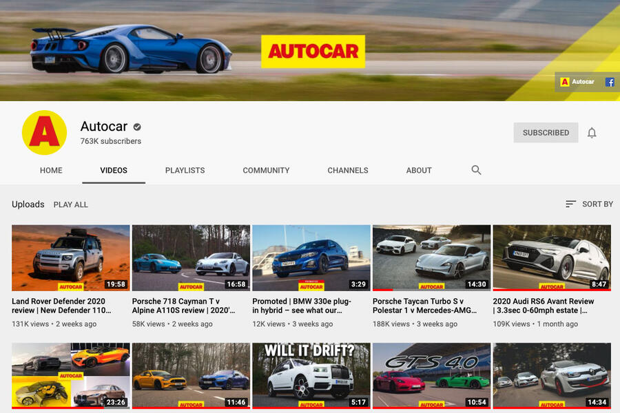 Autocar youtube channel