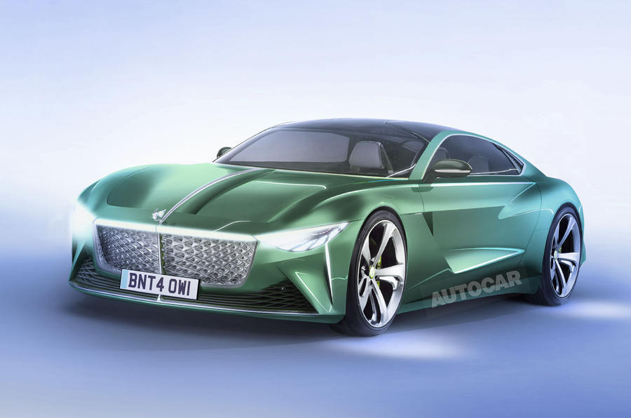 Electric Bentley render â€“ front quarter