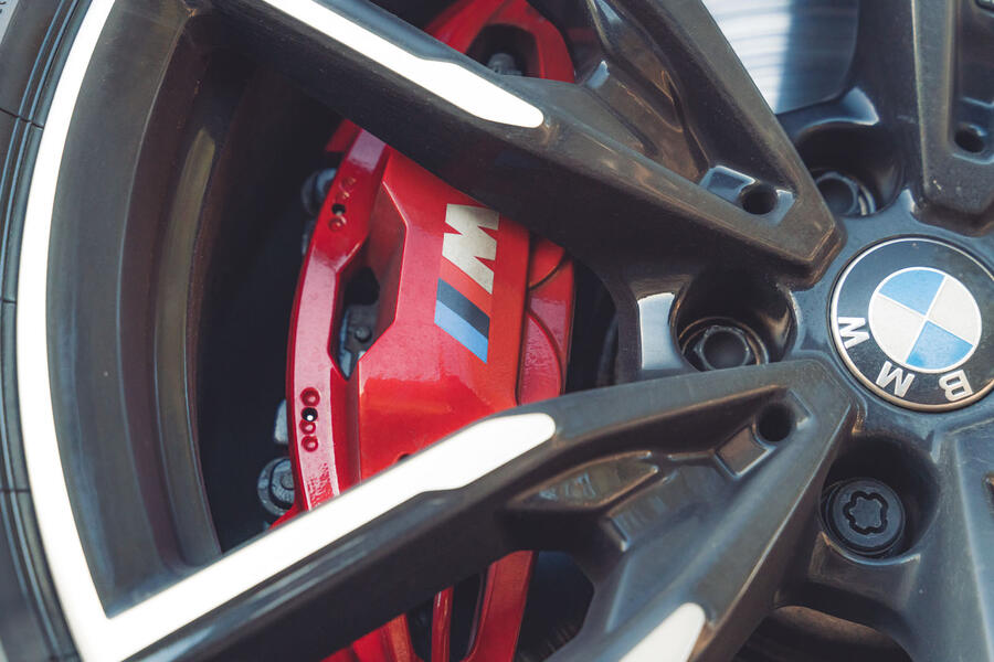 BMW M340i brake caliper close-up