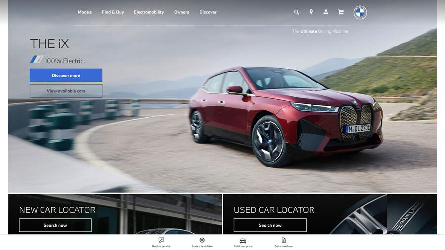 Bmw uk website homepage