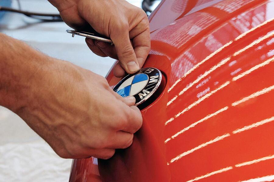 bmw badge placement