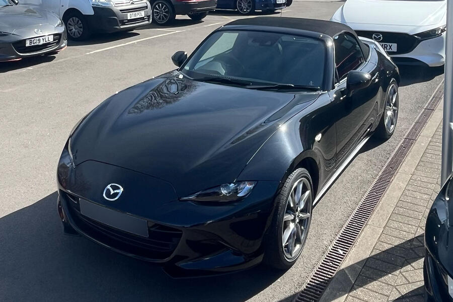Charlie Martin's Mazda MX-5 on delivery day