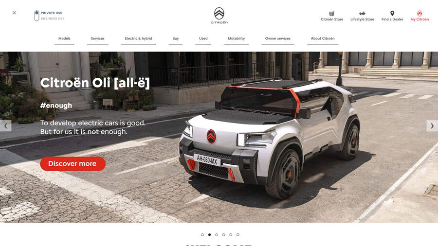 Citroen uk website homepage