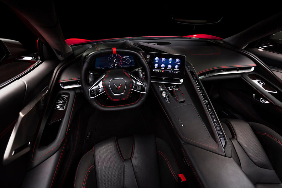 aria-label="corvette c8 official debut interior"