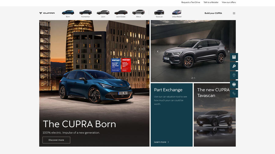 Cupra uk website homepage