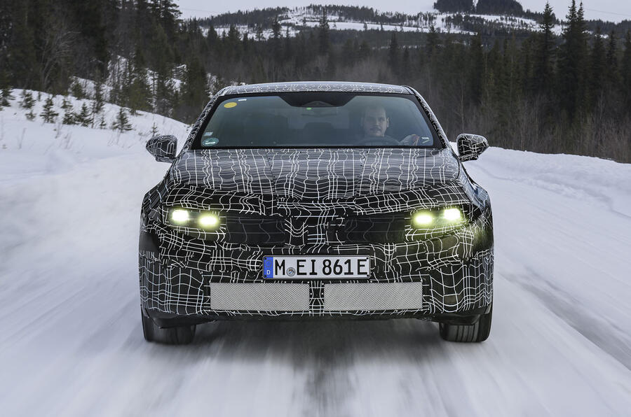 electric bmw 3 series prototype winter testing front dynamic