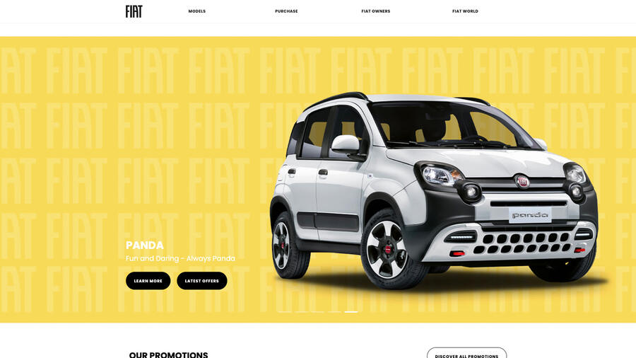 Fiat uk website homepage