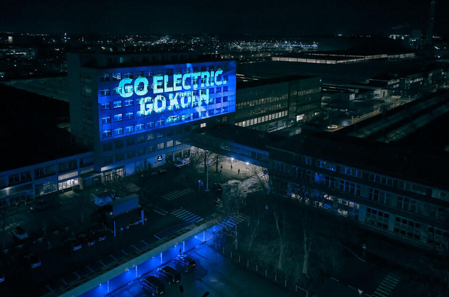Ford cologne factory at night