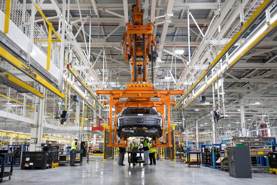 Ford f150 lightning production line 2023 low