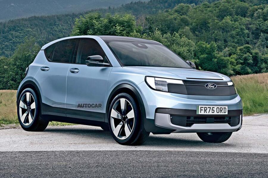 Ford Fiesta EV render Autocar