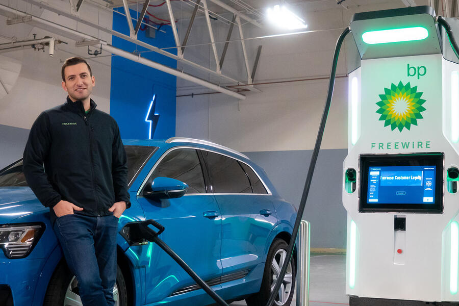 Freewire founder arcady sosinov with bp charger