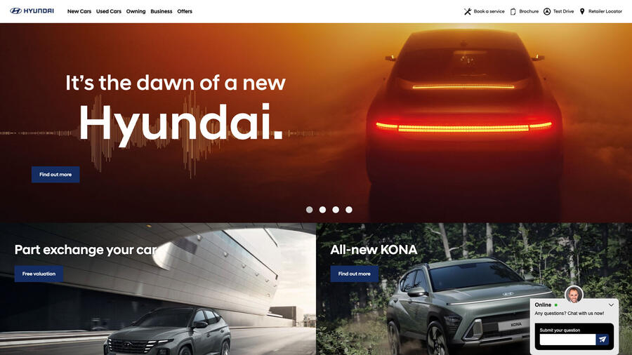Hyundai uk website homepage
