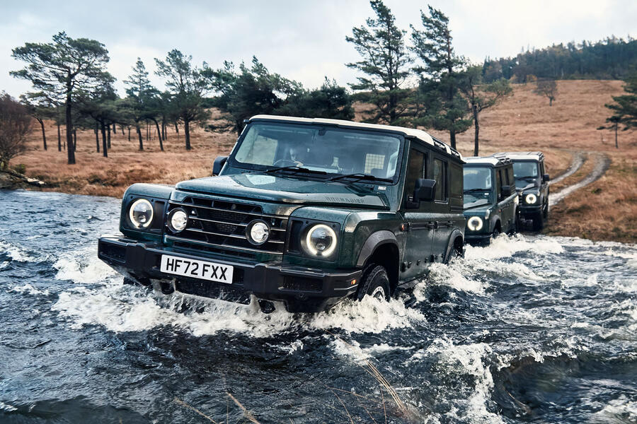 Ineos grenadier fording front quarter tracking