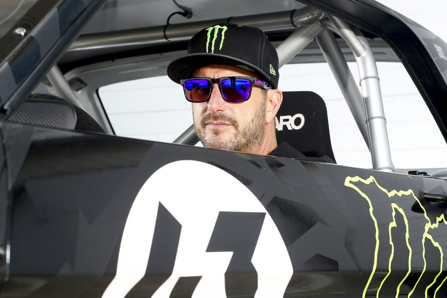 Ken block driving hoonigan ford mustang