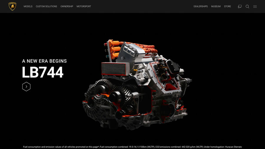 Lamborghini uk website homepage