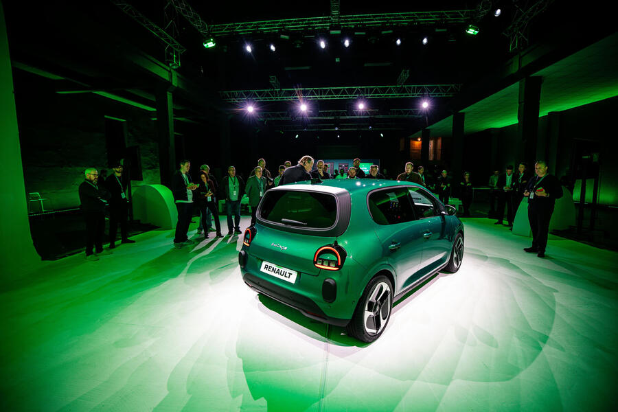 Laurens van den Acker showing journalists around the new Renault Twingo