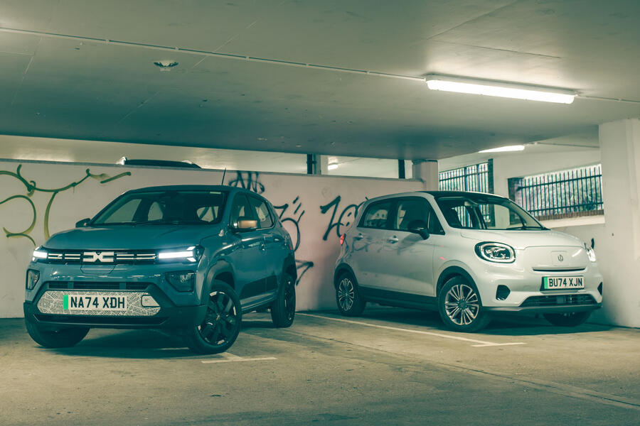 Dacia Spring and Leapmotor T03 in underground car park