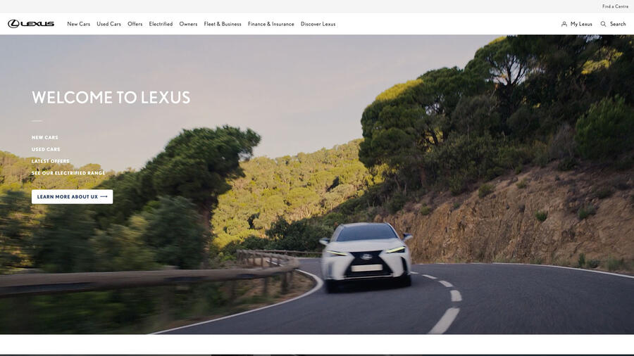 Lexus uk website homepage