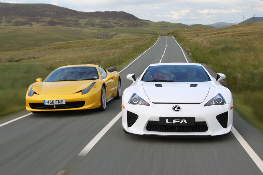 Ferrari 458 and Lexus LFA