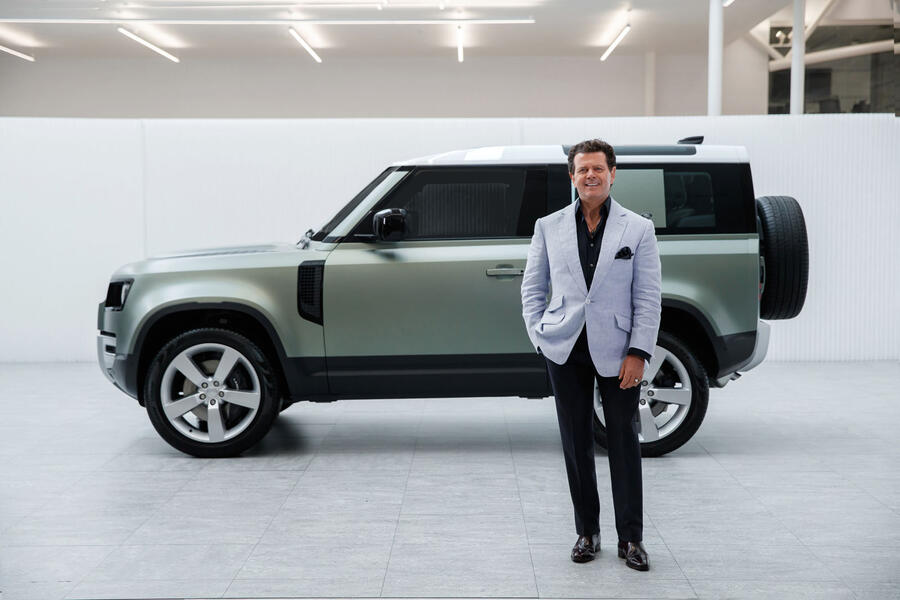 Gerry McGovern with Land Rover Defender