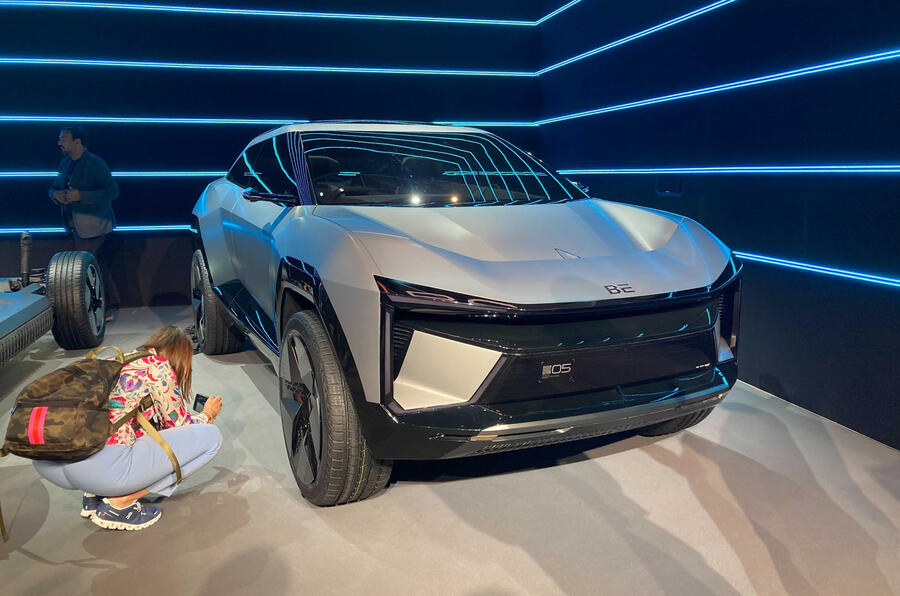 Mahindra electric suv concept in studio