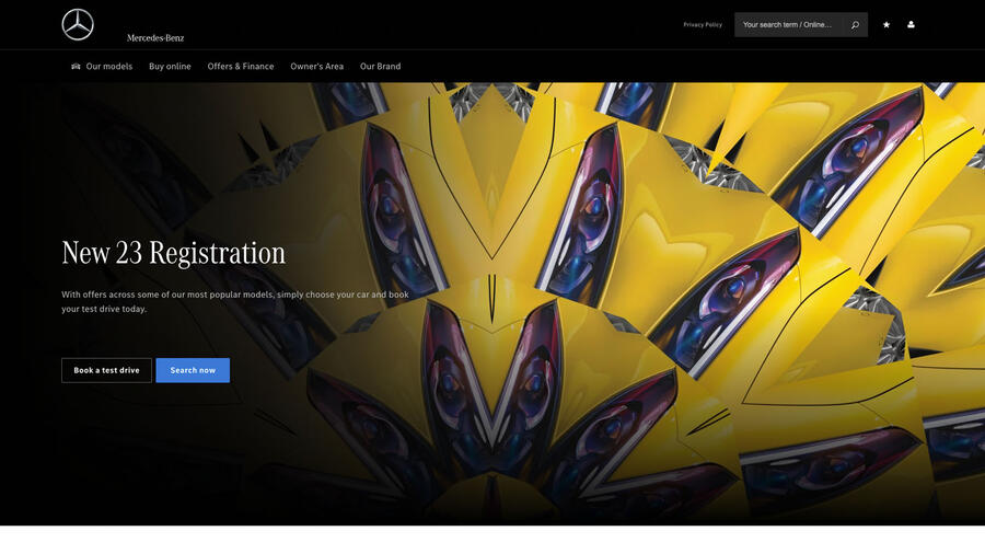 Mercedes benz uk website homepage