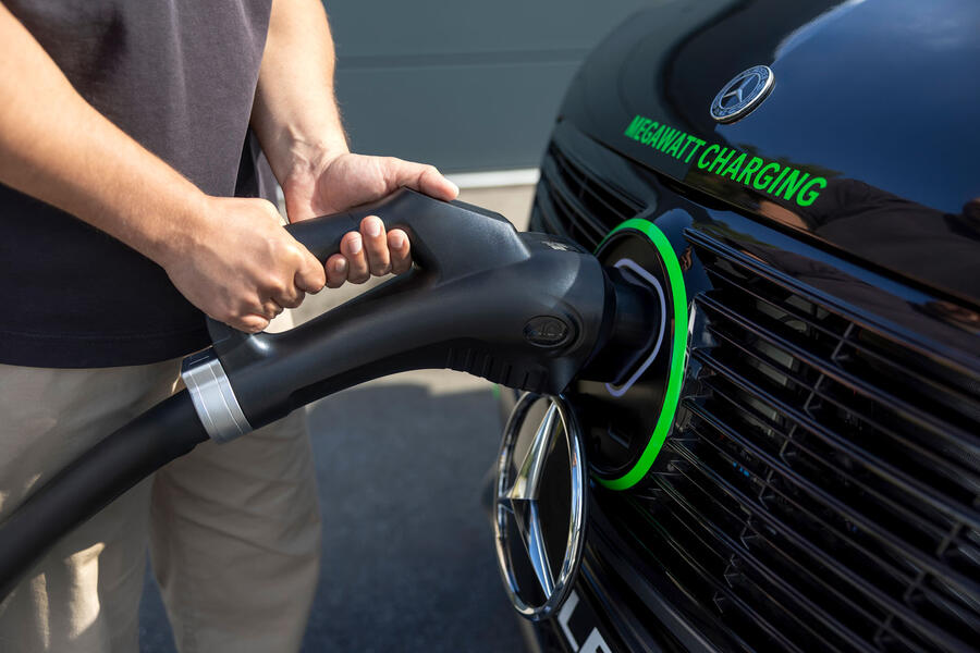 Mercedes ELF megawatt charging port