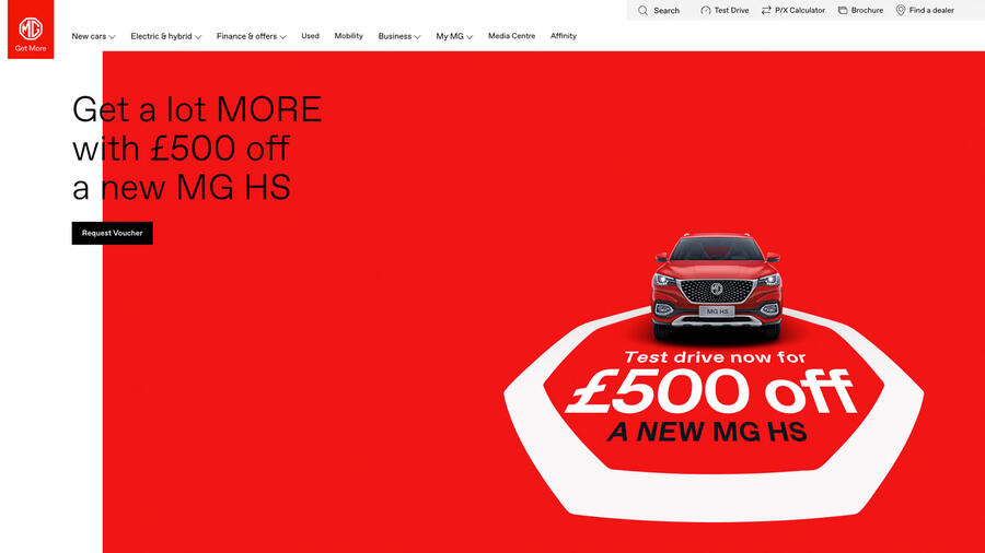 Mg uk website homepage