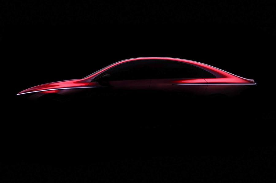 Mercedes electric car concept silhouette