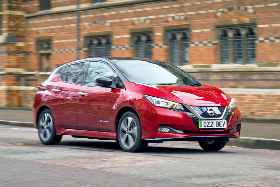 2021 Nissan Leaf front quarter driving