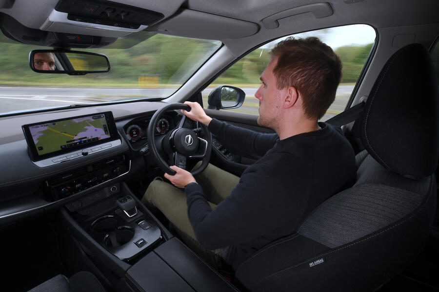 Nissan x trail mild hybid driving interior