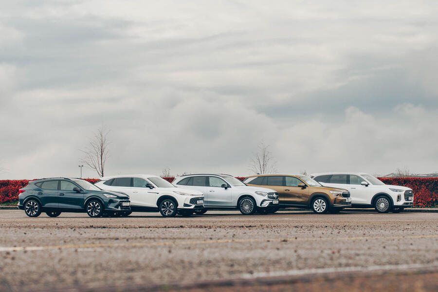 Autocar PHEV group test cars lined up