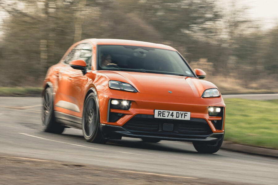 Porsche Macan Electric front quarter tracking