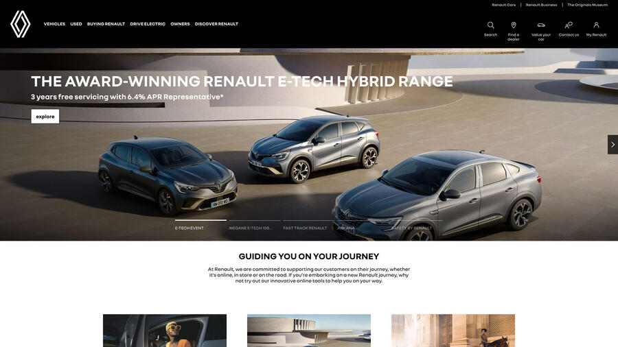 Renault uk website homepage