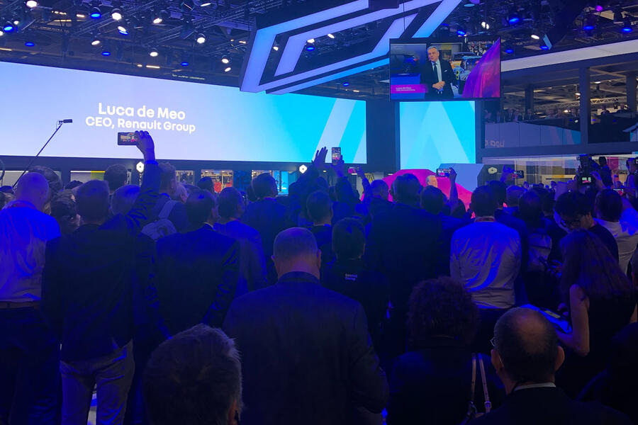 Renault stand with crowd