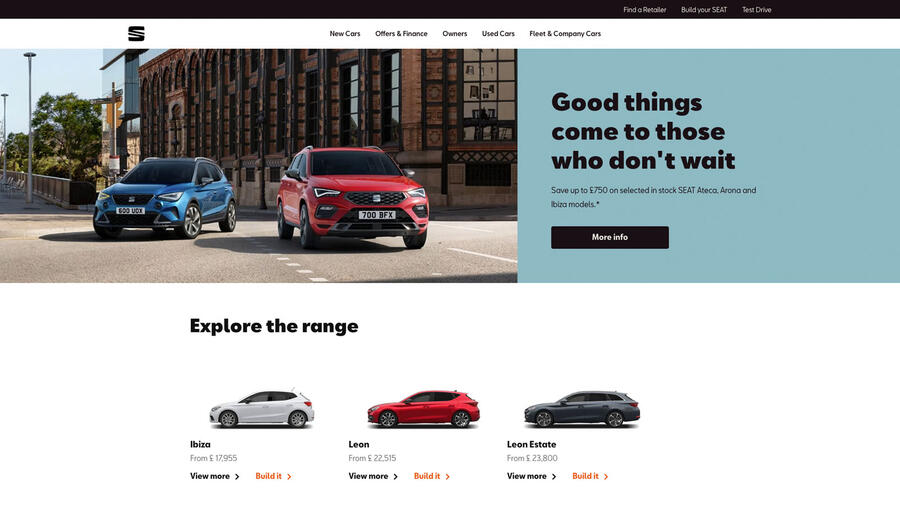 Seat uk website homepage