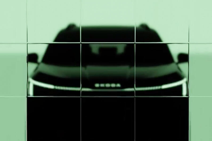 Skoda EV teaser – front