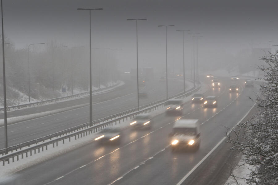 Snowy motorway
