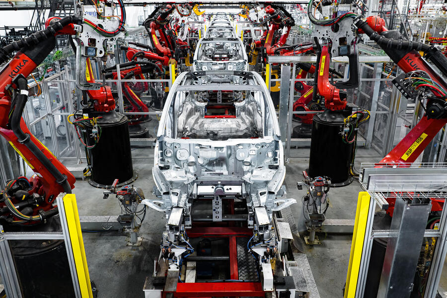 Tesla gigafactory texas production line