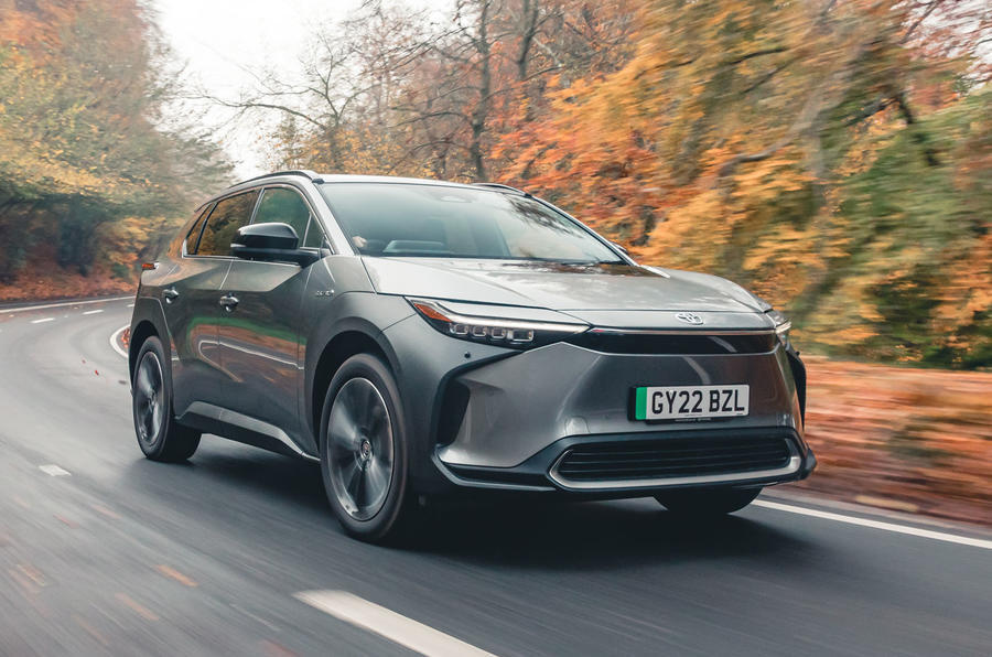 Toyota bz4x awd front quarter tracking 2023