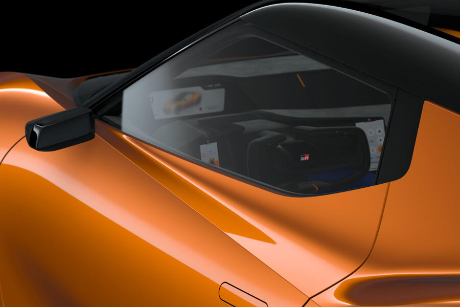 Toyota FTSe interior viewed through driver's-side window