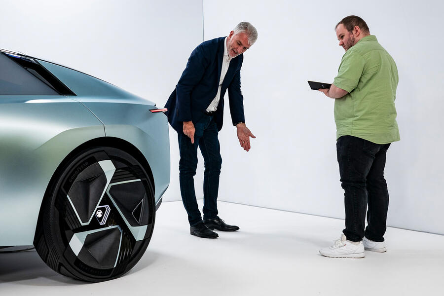 Vauxhall vice-president of design Mark Adams with Autocar reporter Charlie Martin