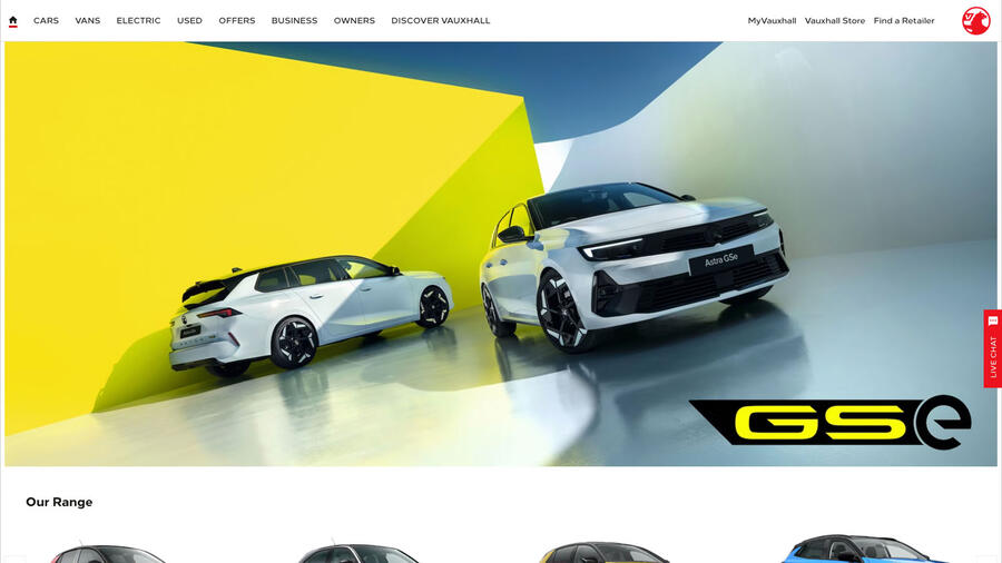 Vauxhall uk website homepage