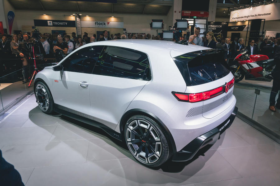 Volkswagen ID GTI concept in grey, at the Munich motor show – rear quarter