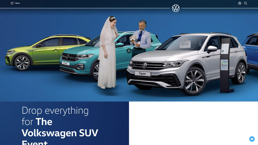 Volkswagen uk website homepage
