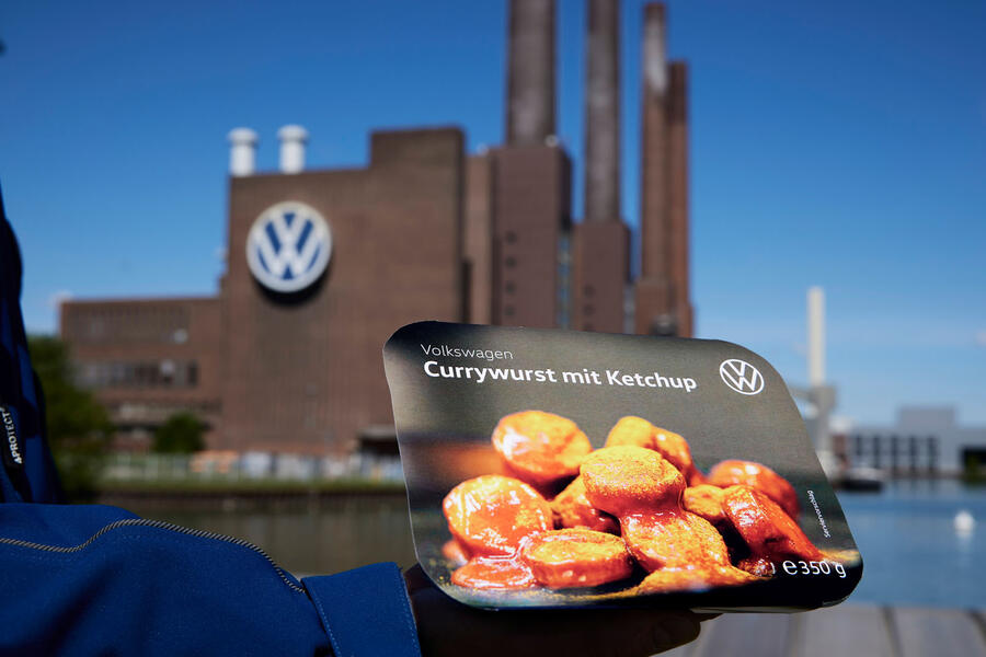 VW Currywurst with Wolfsburg factory