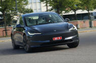Tesla Model 3 cornering front
