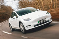 1 Tesla Model Y 2022 UK first drive review tracking front 1 Tesla Model Y 2022 UK first drive review tracking front