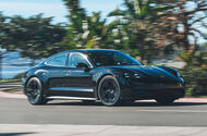 2024 Porsche Taycan prototype front quarter cornering